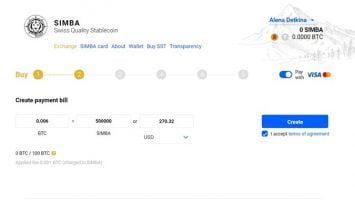 Swiss Storage SIMBA Launched the Sale of BTC from VISA and Mastercard Bank Cards